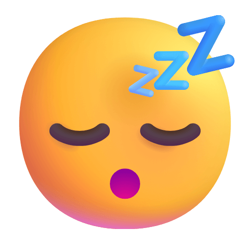 Copy a pic Sleep Face symbol of emotion of the Microsoft set оn a transparent background in PNG