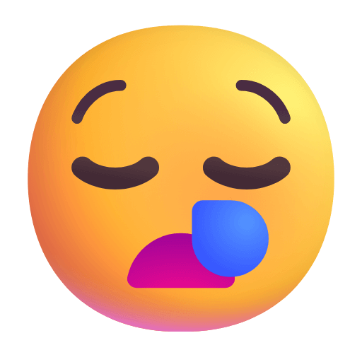 Download a pic Sleepy Face emoji-smiley of the Microsoft set on a clean background in PNG