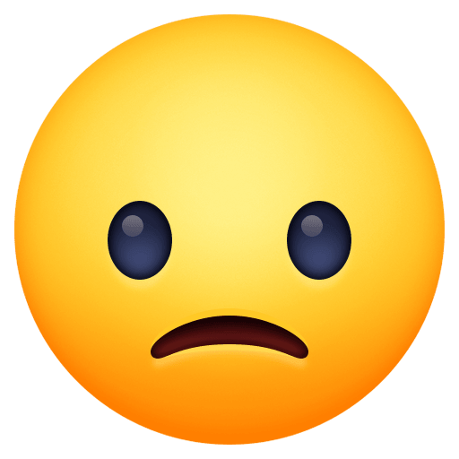 Копировать фигуру смайла Нахмуренное лицо. от платформы Facebook Messenger без фона в ПНГ