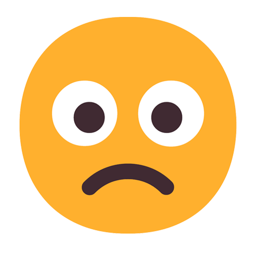 Скачать картинку символа настроения Нахмуренное лицо. от Microsoft 11 на бесцветном фоне в ПНГ