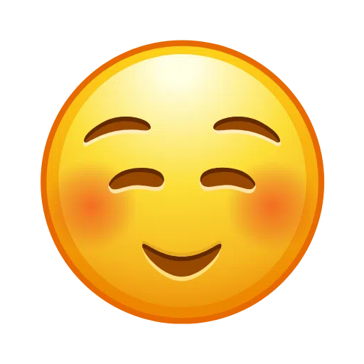 Save a photo White Smiling Face emoticon of iOS Telegram no background in WEBP