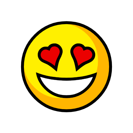 Download figures Smiling Face with Heart-Eyes symbol from Catrinity computer font on a colorless background in PNG