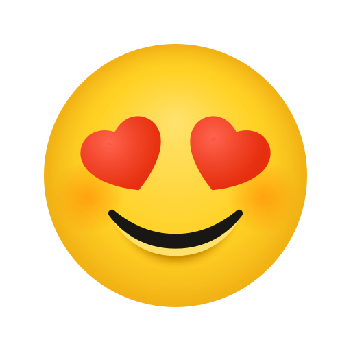 Copy pics Smiling Face with Heart-Shaped Eyes emoticon by Icons8 оn a transparent background in png