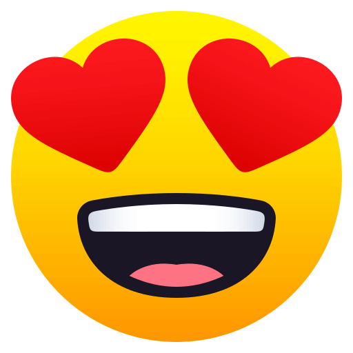 Upload image Heart Eyes symbol of emotion by JoyPixels without a background in PNG