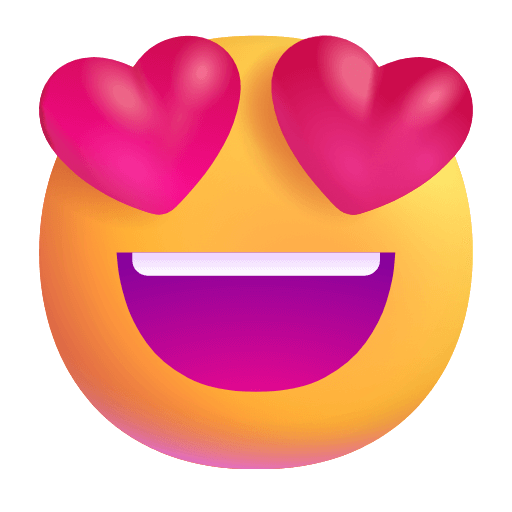 Download a photo Heart Face smiley-emoji of the Microsoft set without a background in png
