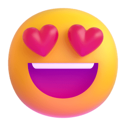 Save pictures Smiling Face with Heart-Eyes emoji by Microsoft Teams for PC and Android on a clean background in PNG
