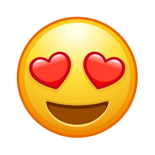 Save a pic Smiling Face with Heart-Shaped Eyes smiley-emoji of iOS Telegram оn a transparent background in webp