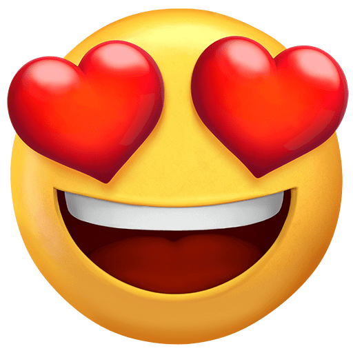 Upload a photo Heart Eyes emoticon by Twitter оn a transparent background in png