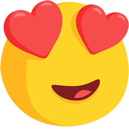 Copy a pic Smiling Face with Heart-Shaped Eyes emoji by Facebook's Messenger platform no background in png