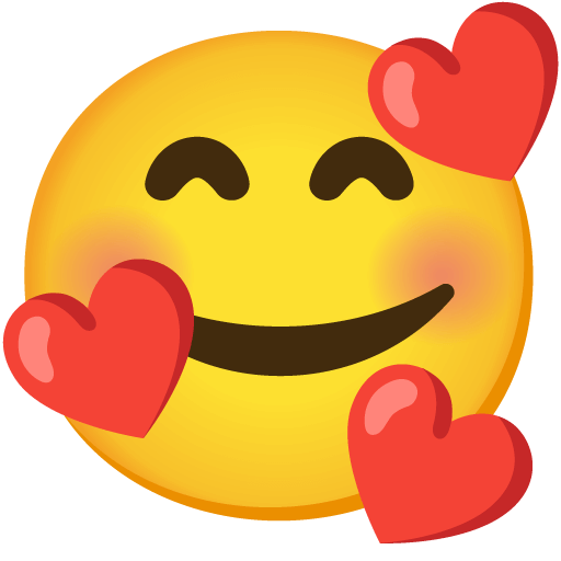 Upload a pic Smiling Face with Hearts emoji-smiley created by Google without a background in PNG