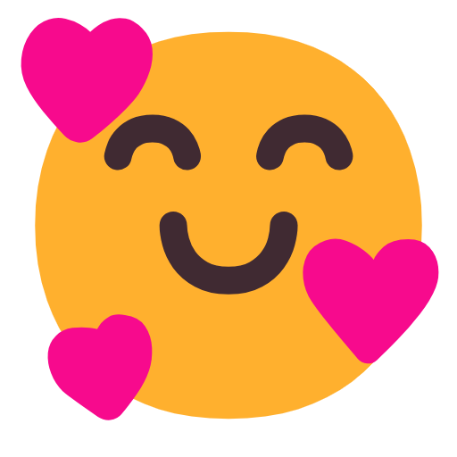 Copy a photo In Love Face emoji-emoticon by Microsoft 11 on a clean background in PNG