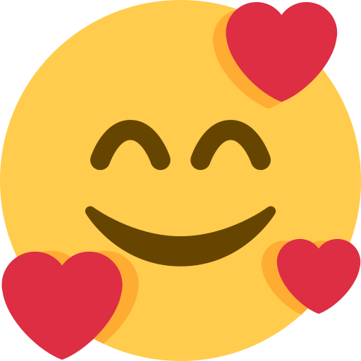 Save a pic Smiling Face with Hearts symbol on Twitter / X for PC no background in png