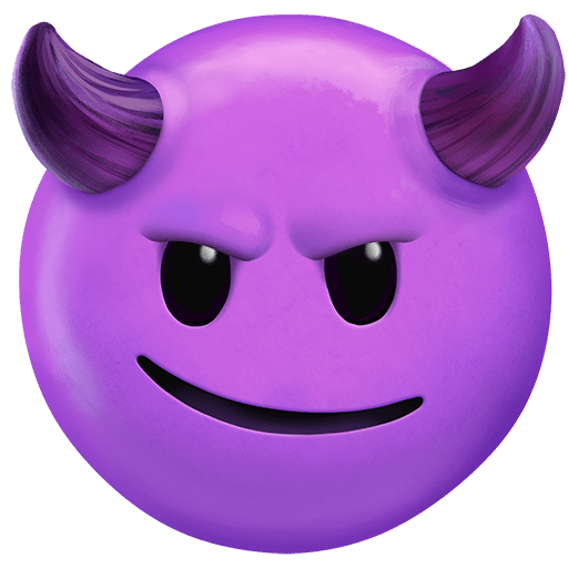 Upload a drawing Cheeky Devil smiley by Twitter on a clean background in png