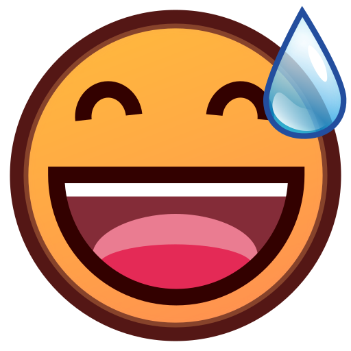 How emoji-smiley π
is displayed in ΠΎpen source provided by users Copy a photo Grinning Face with Sweat emoticon by Emojidex on a translucent background in PNG