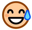 How emoji π
looks like in the original in Japanese mobile SoftBank Upload pics Grinning Face with Sweat emoticon by Japanese mobile phone on a clean background in png
