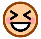 Download a pic Grinning Face with Squinting Eyes emoji by Japanese mobile phone on a colorless background in PNG