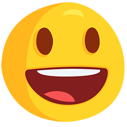 Save a drawing Happy face with open mouth emoji-emoticon by Facebook's Messenger platform without a background in PNG