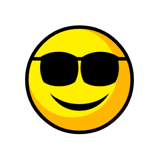 Copy pictures Smiling Face with Sunglasses emoticon from Catrinity computer font on a clean background in PNG