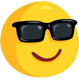 Save figures Cool emoji-smiley by Facebook's Messenger platform on a translucent background in PNG