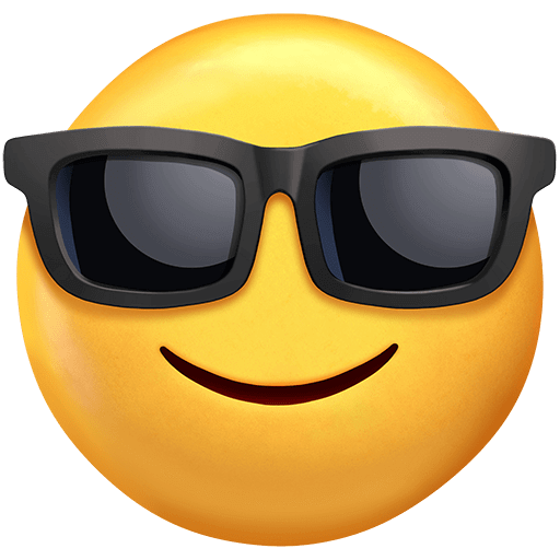 Copy photos Sunglasses emoticon by Twitter оn a transparent background in PNG