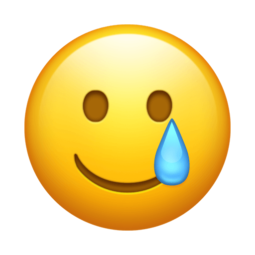 Upload a photo Smile with Tear emoji-emoticon by Emojipedia no background in PNG