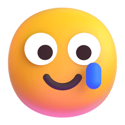 Download a drawing Smiling Face with Tear smiley by Microsoft Teams for PC and Android on a colorless background in PNG