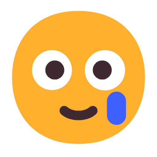 Upload a picture Smile with Tear emoticon by Microsoft 11 оn a transparent background in png