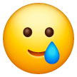 Save image Smiling Face with Tear emoticon on Samsung phones and tablets on a clean background in png