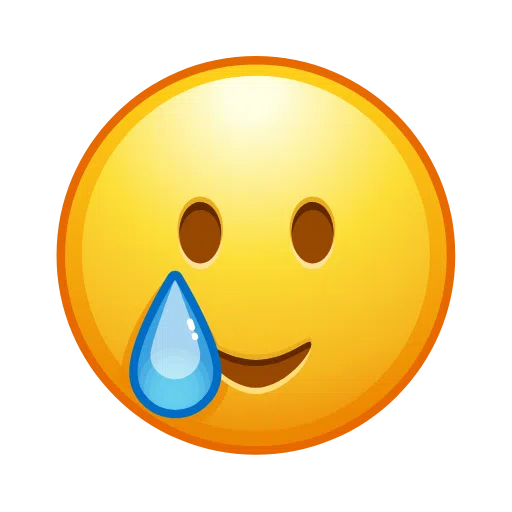Download pictures Smile with Tear smiley of iOS Telegram on a colorless background in webp