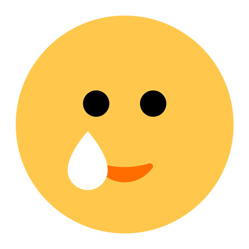 Copy a pic Smile with Tear symbol by Toss Face 토스페이스 on a clean background in PNG