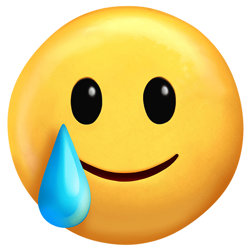Upload drawings Smiling Face with Tear symbol of emotion by Twitter on a translucent background in png