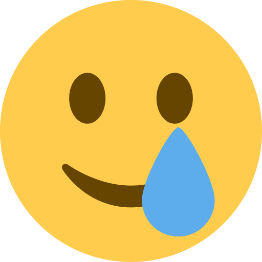 Save photos Smiling Face with Tear emoticon on Twitter / X for PC without a background in PNG