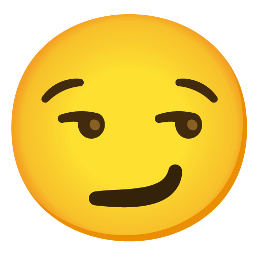 Copy photos Smug Face emoticon created by Google no background in PNG