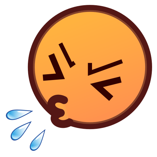 Закачать графику смайла Сморкающееся лицо от Emojidex на просвечивающем фоне в PNG