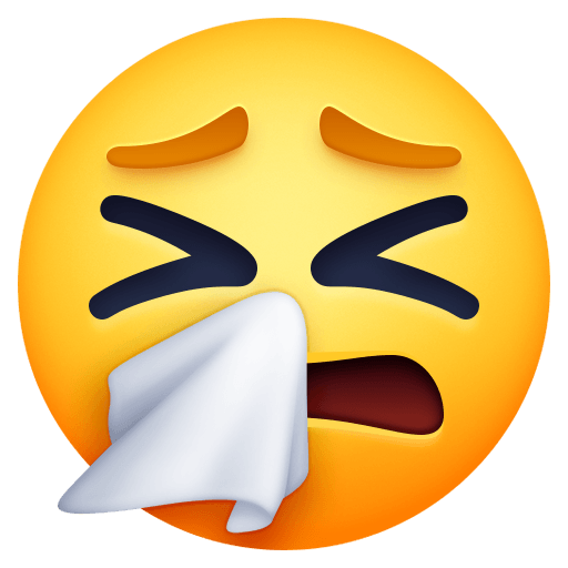 Скачать фигуру эмотикона Алергия от Фейсбук на чистом фоне в png