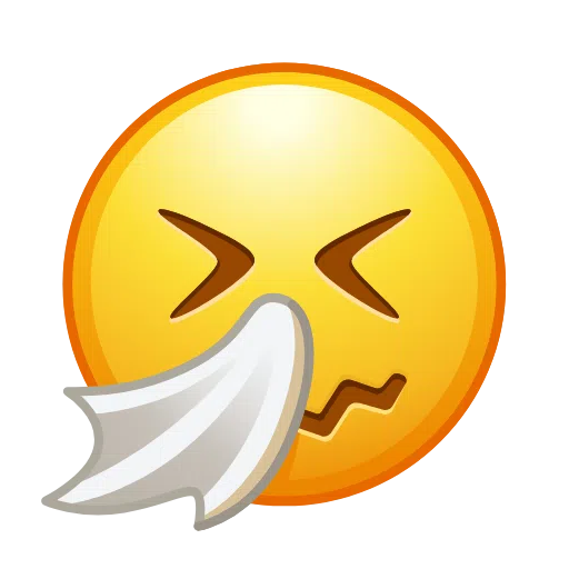 Скопировать графику лица-символа Чих на iOS Телеграмме на прозрачном фоне в webp