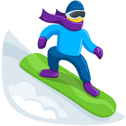 Download a picture Snowboard symbol of emotion by Facebook's Messenger platform on a colorless background in png