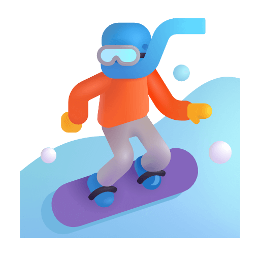 Copy a pic Snowboarder emoji-emoticon of the Microsoft set оn a transparent background in png