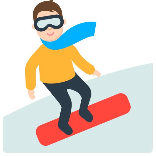 Save drawings Snowboarding emoji by Firefox OS on a colorless background in png