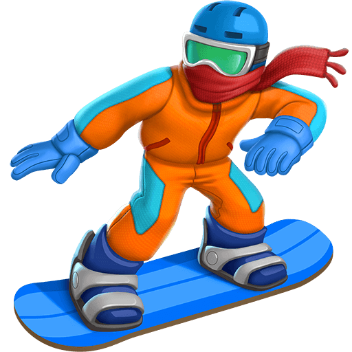 Copy a photo Snowboard emoticon by Twitter without a background in PNG