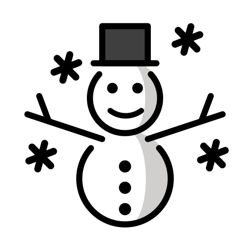 Copy pictures Snowman with Snowflakes symbol of emotion by HfG Schwäbisch Gmünd on a colorless background in png
