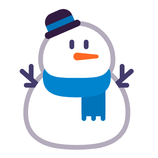 Save a picture Snowman emoji-smiley by Microsoft 11 on a clean background in PNG