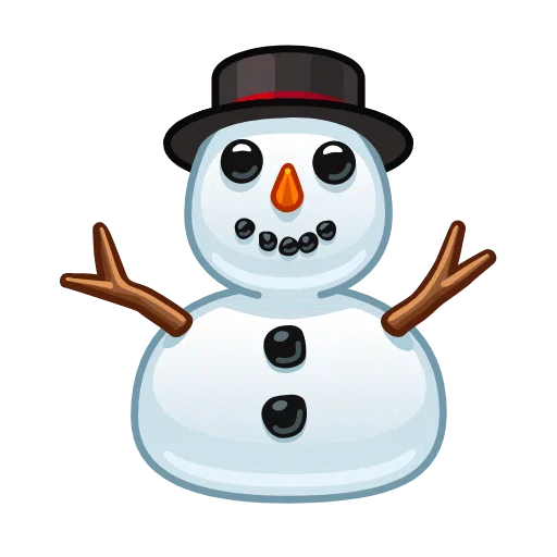 Copy photos Frosty The Snowman emoji-emoticon of iOS Telegram on a translucent background in webp