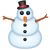 Upload a drawing Snowman smiley by WhatsApp for Android and PC without a background in png