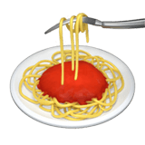 Save a drawing Pasta emoticon from Apple iOS on a colorless background in png