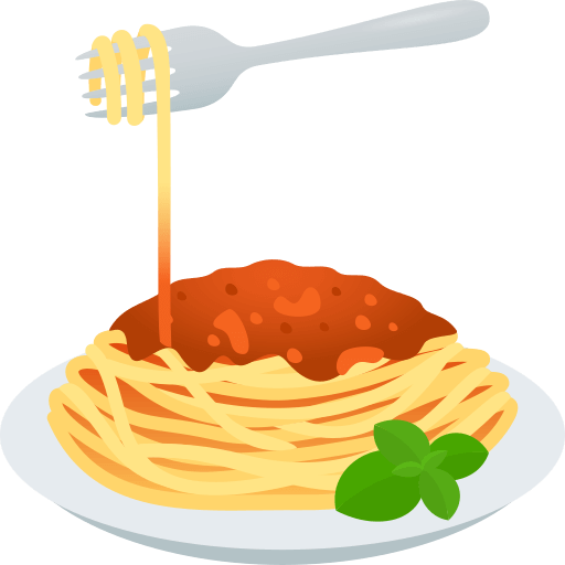 Save image Pasta emoticon by JoyPixels on a colorless background in png