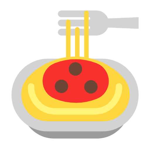 Save figures Pasta symbol by Microsoft 11 on a clean background in PNG