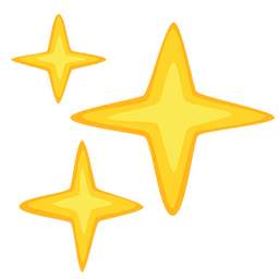 Copy pictures Sparkles emoji-emoticon by Facebook's Messenger platform on a translucent background in png