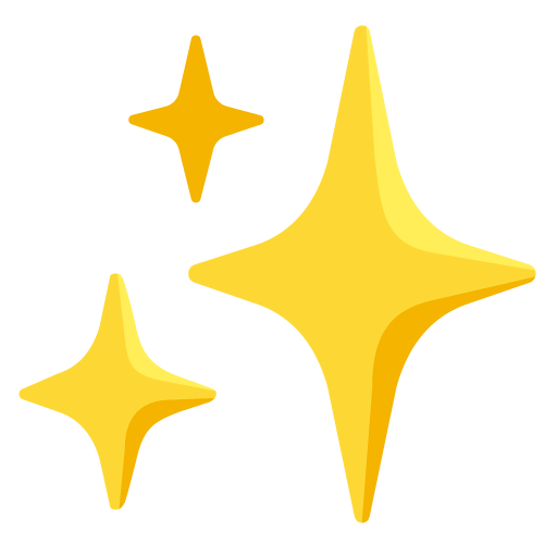 Copy image Sparkles emoji-smiley created by Google without a background in png