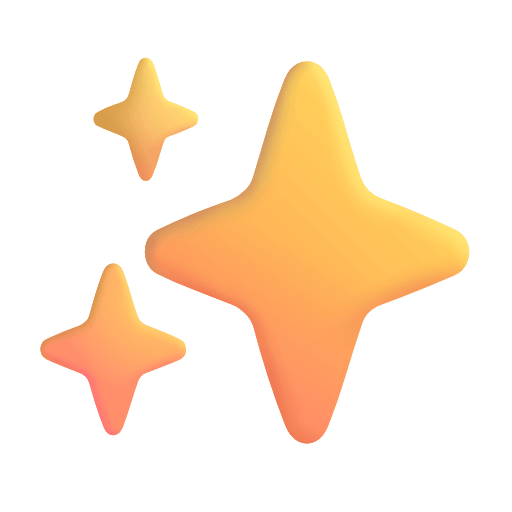 Save drawings Sparkles emoji-smiley of the Microsoft set on a translucent background in PNG